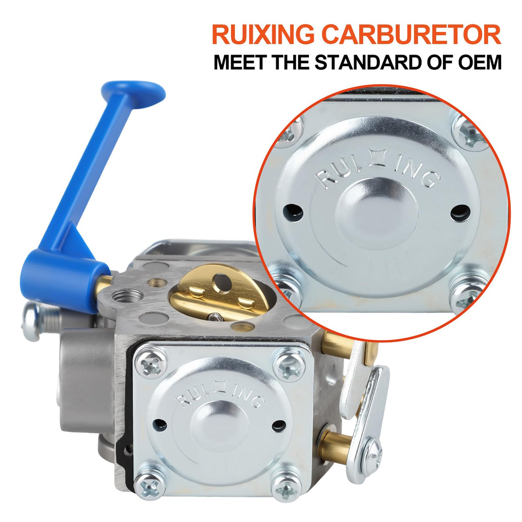 HUZTL 128LD Carburetor Tune Up Kit for Husqvarna 128CD 128L 125L 128LX Gas Trimmer Replaces 545081848 with Air Filter Fuel Line Kit