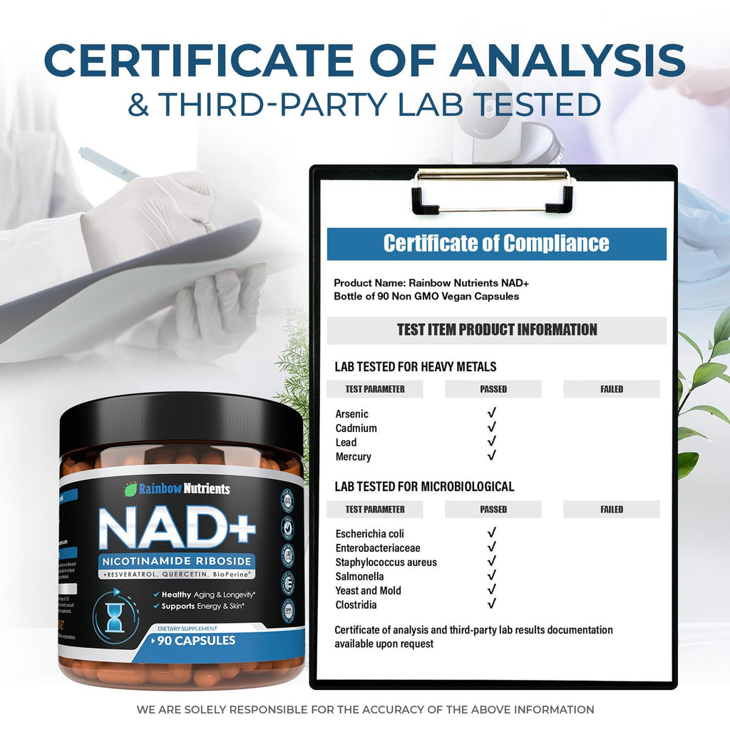 2010 MG NAD+ Supplement- Nicotinamide Riboside, Resveratrol, Quercetin & BioPerine® (High Absorption)- Natural NAD Booster for Anti-Aging, Cellular Energy, Skin- For Women & Men- 90 V Capsules