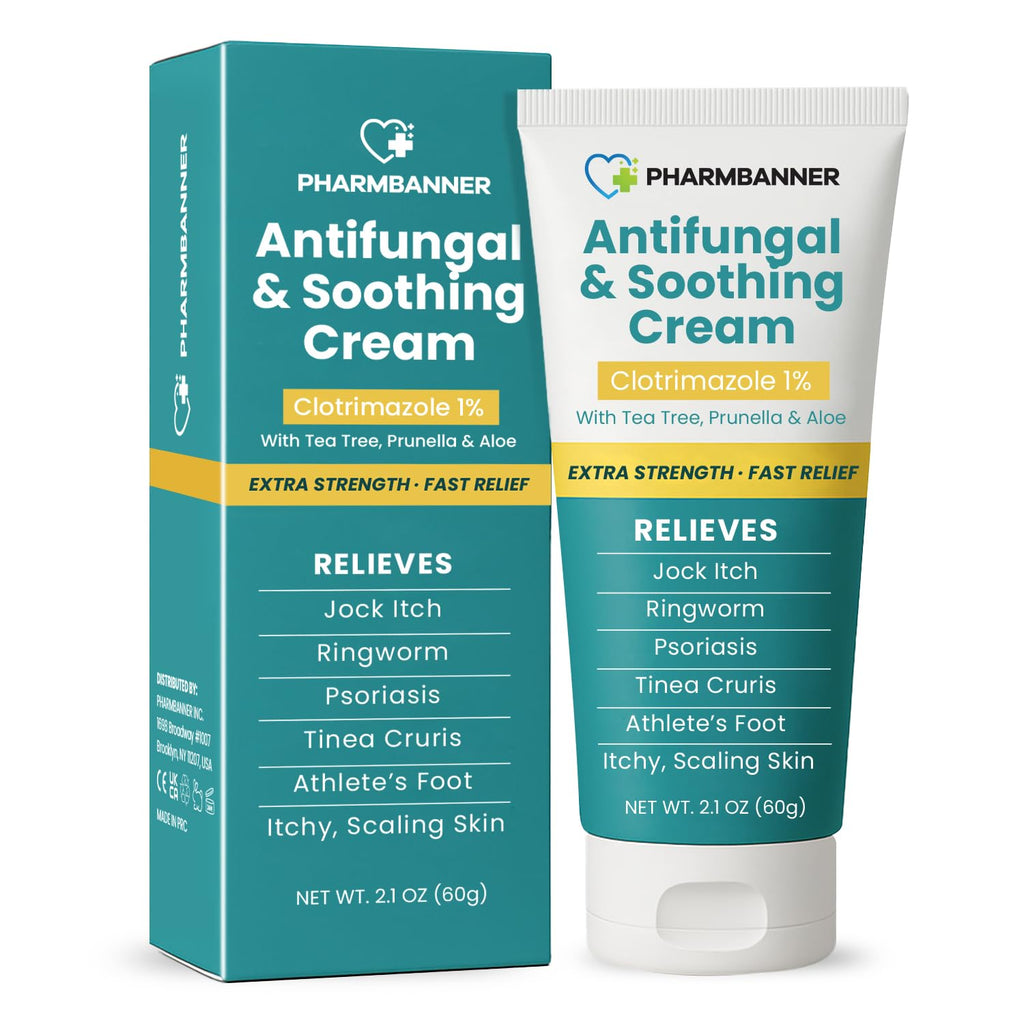 Antifungal Cream for Jock Itch, Ringworm, Psoriasis & Athlete’s Foot – Extra Strength Relief for Itchy, Burning Skin – Fast-Acting Formula for Tinea Cruris, Tinea Versicolor & Skin Irritations