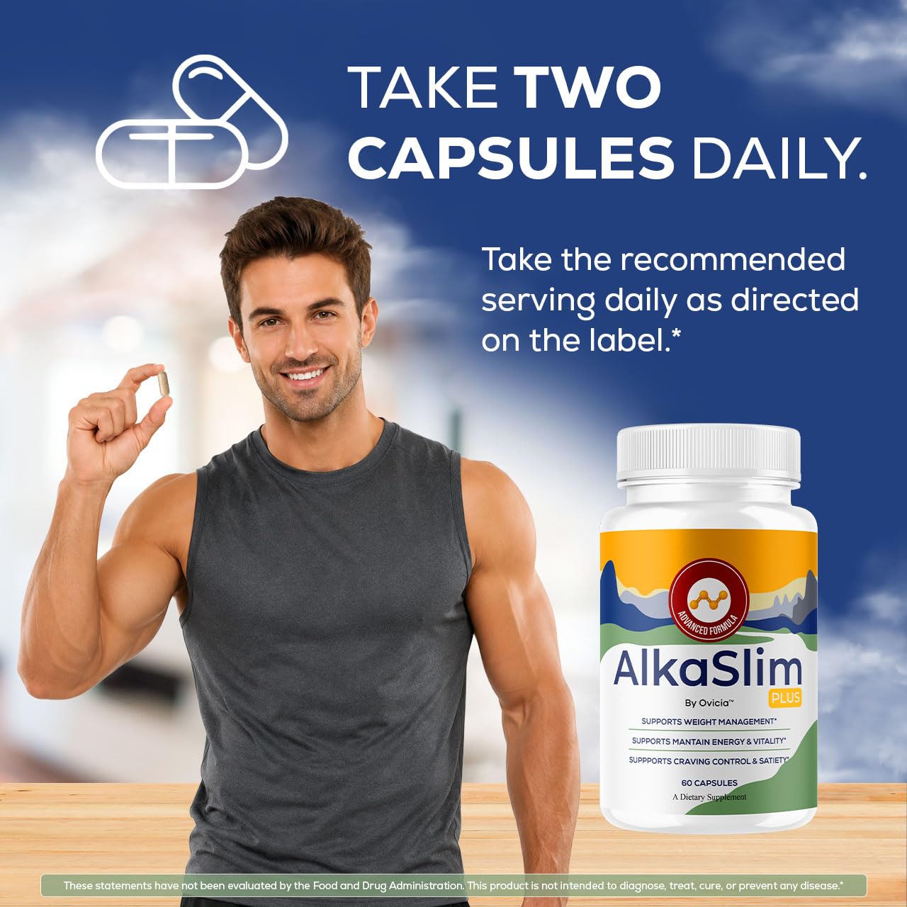 Alka Slim Plus Capsules - Official AlkaSlim Plus Advanced Formula with All Natural Ingredients, Premium Pills Maximum Strength for Wellness & Overall Health Support, 60 Capsules for 1 Month