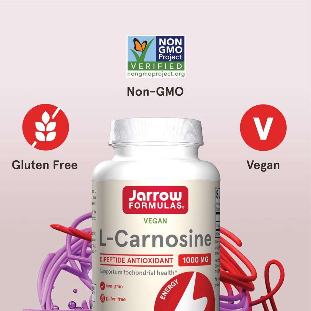 Buy now Jarrow FormulasÂ® L-Carnosine Dipeptide Antioxidant 1000 mg, Dietary Supplement, Antioxidant Support for Mitochondrial Health, 90 Veggie Capsules, Up to 45 Day Supply at indiglob india