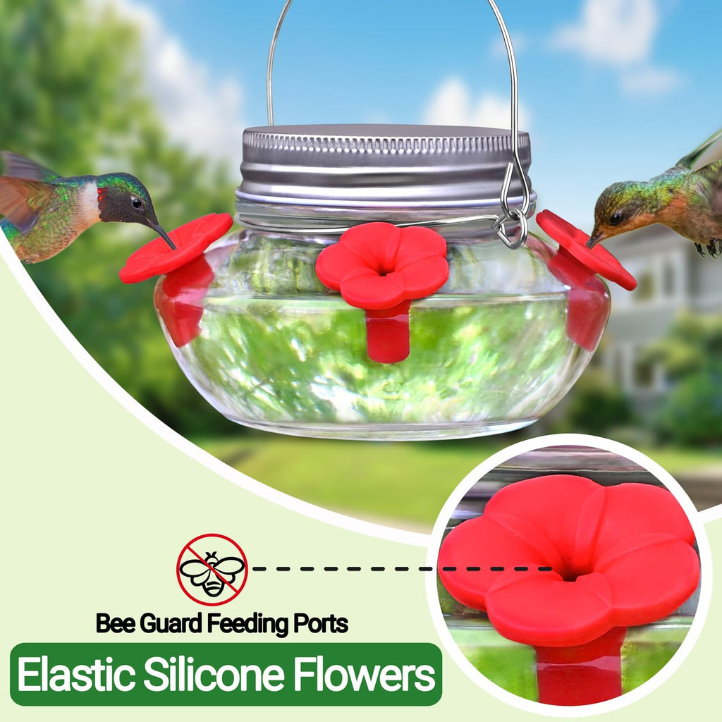 Hummingbird Feeders for Outdoors Hanging, Mason Jar Humming Bird Feeder