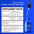 Bluesun Methylene Blue Drops 1% Pharmaceutical Grade - USA Made, Formaldehyde-Free, 3rd-Party Tested, USP Purity, GMO-Free, Alcohol-Free, COA included - 2 Fl Oz(60mL) Cobalt Blue Glass 10mg/mL, 2 Pack