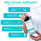 AirPhysio | Drug-Free Portable Breathing Trainer Device for Lungs | Breathe Better, Improve Lung Health & Mucus Clearance | Average Lung Capacity Device | Made in Australia