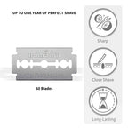 Bambaw Safety Razor Blades for Men & Women, 60 Pack, Double Edge Razor Blades Refills, Platinum Swedish Stainless Steel, Sharp & Long-Lasting Edge Retention, Up to 14 Months Supply