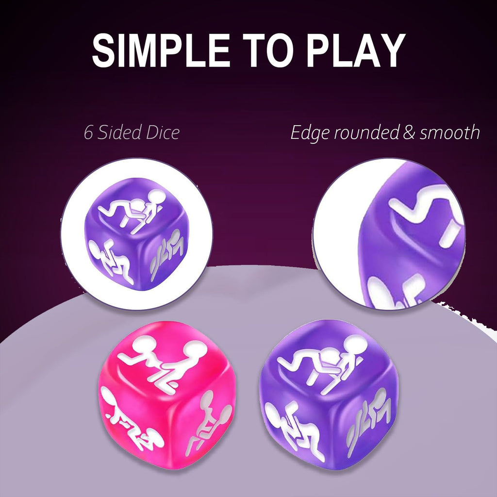 Erotic Positions Sex Dice Sex Game, Naughty Date Night Dice Adult Sex Toys for Couples with 12 Positions for Foreplay & Sexual Pleasure, Fun Couples Games Bedroom Sex Toy Gifts