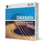 Buy now D'Addario Acoustic Guitar Strings, Phosphor Bronze, EJ42, Resophonic Medium Gauge 16-56, 6-String Set, Pack of 1 at indiglob india