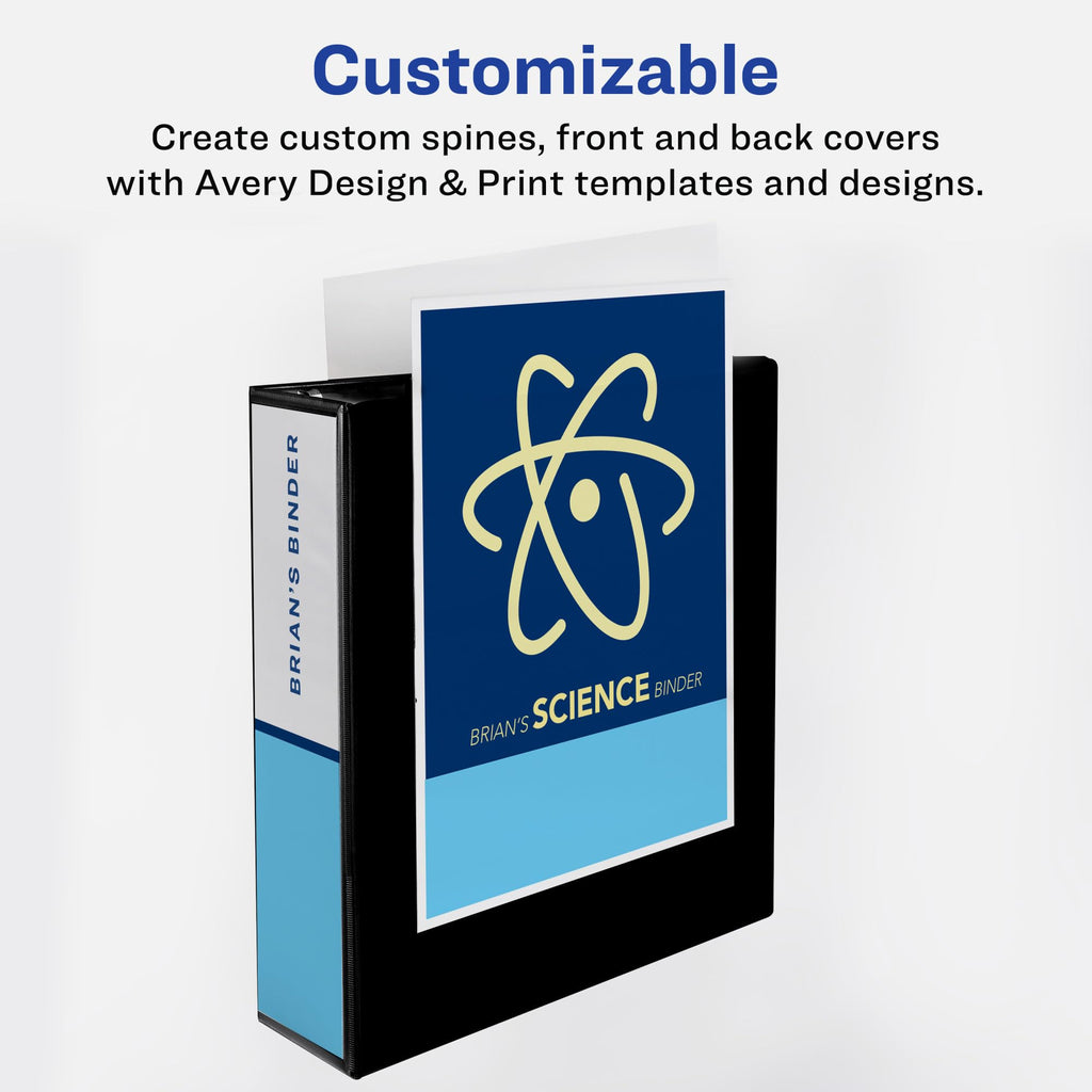 Avery® Durable View 3 Ring Binder, 1" EZD® Rings, 1 Black Binder