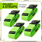 Buy now Untethered Luggage Straps | TSA-Approved Suitcase Belts with Heavy-Duty Buckles. Secure Adjustable Travel Accessories for Checked Bags. 4-Pack at indiglob india