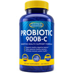 Probiotics for Women and Men - with Lactase Enzyme and Prebiotic Fiber for Digestive Health - 80 Percent + More Potent Supplement for Gut Health Support - Vegan Formula