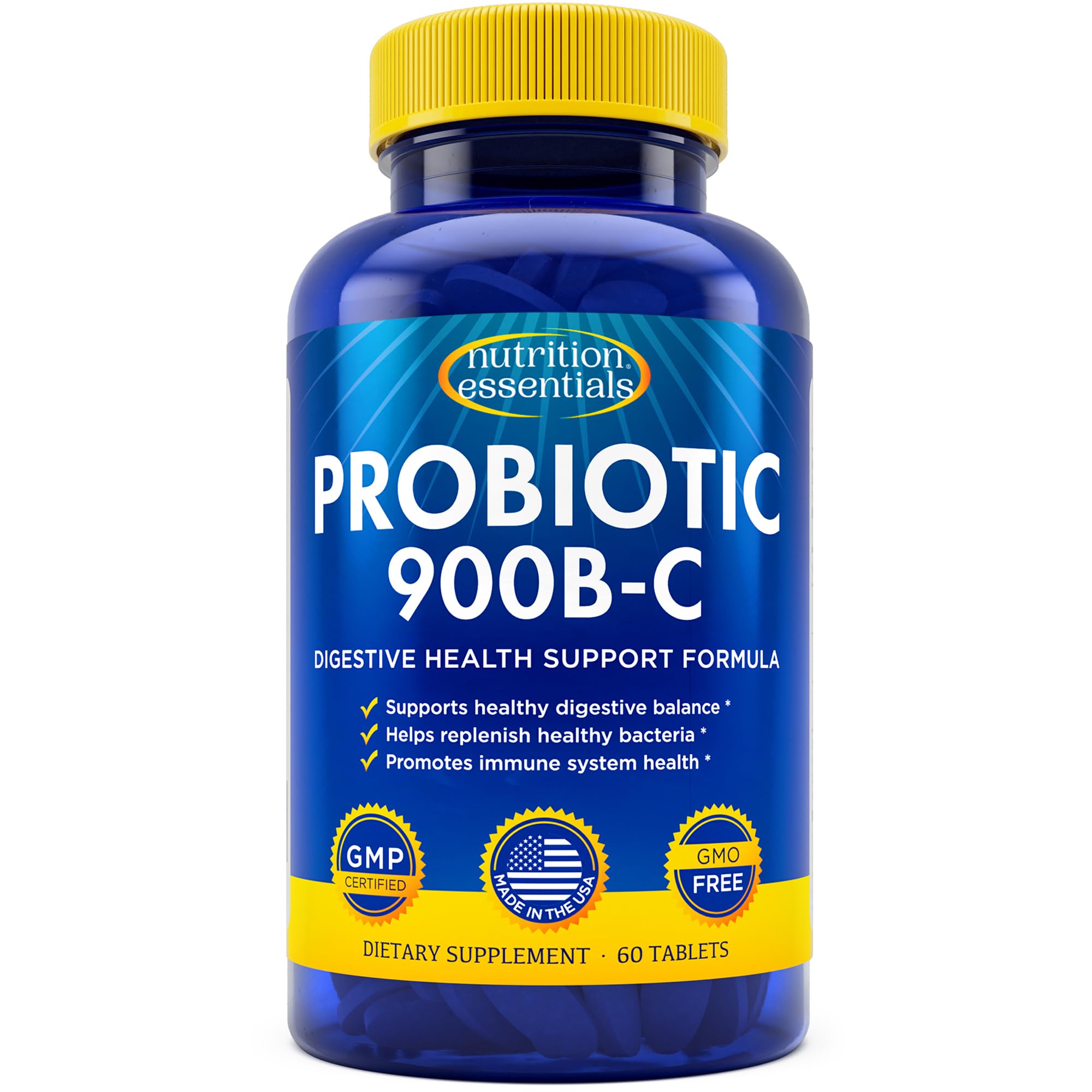 Probiotics for Women and Men - with Lactase Enzyme and Prebiotic Fiber for Digestive Health - 80 Percent + More Potent Supplement for Gut Health Support - Vegan Formula