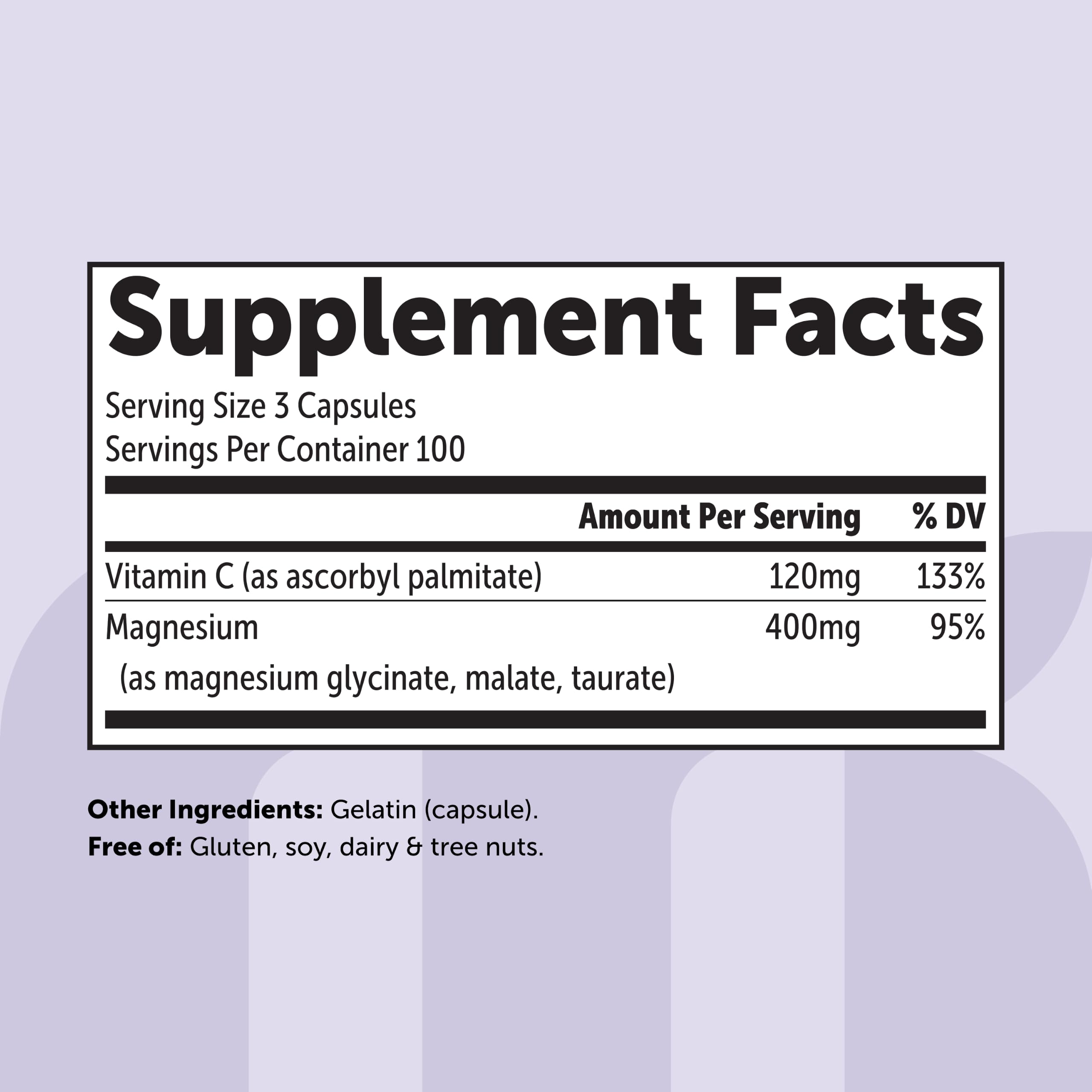 Micro Ingredients Pure Triple Magnesium Complex | 300 Capsules | 400mg Elemental Magnesium Per Serving | Chelated Glycinate, Taurate, Magnesium Malate, Vitamin C | Filler Free