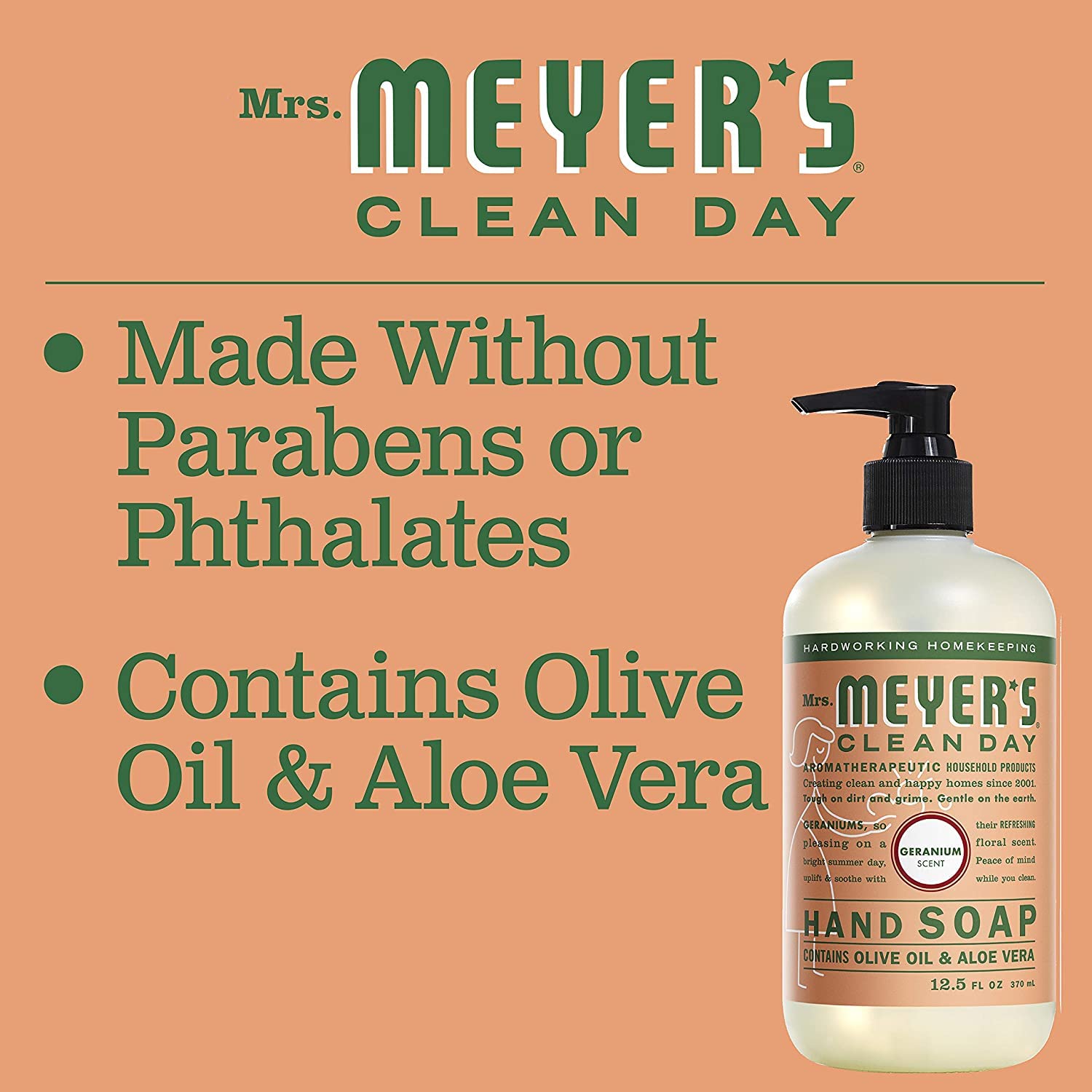 Buy now MRS. MEYER'S CLEAN DAY Hand Soap Refill, Made with Essential Oils, Geranium, 33 Fl. Oz (Pack Of 2) at indiglob india