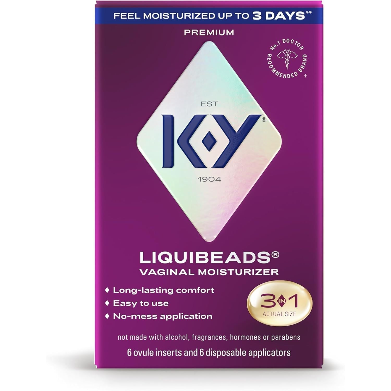 Buy now K-Y Personal Lubricant, Liquibeads Vaginal Moisturizer, 6 Bead Inserts and 6 Applicators to Supplement a Woman's Natural Moisture for Comfort and Sex (Packaging May Vary) Silicone at indiglob india
