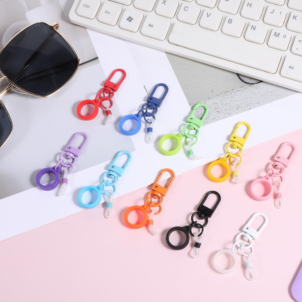 Mini Coloured Pen Clips, 10Pcs Nurse Badge Reel Accessory with Lobster Clasp, Retractable Holder for Nurses, Pen Converter, Silicone Pens Holder for Lanyard, Nurse, Teachers, Office