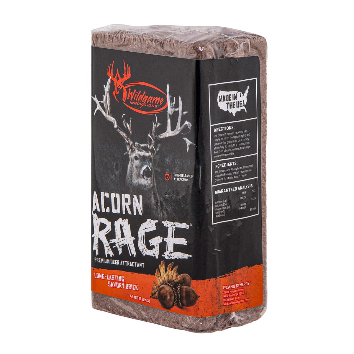 WILDGAME Innovations Acorn Rage Brick Deer Attractant, 4lb | Long-Lasting Powerful Ready-to-Use Mineral Block Attractant for Deer Hunting & Observation