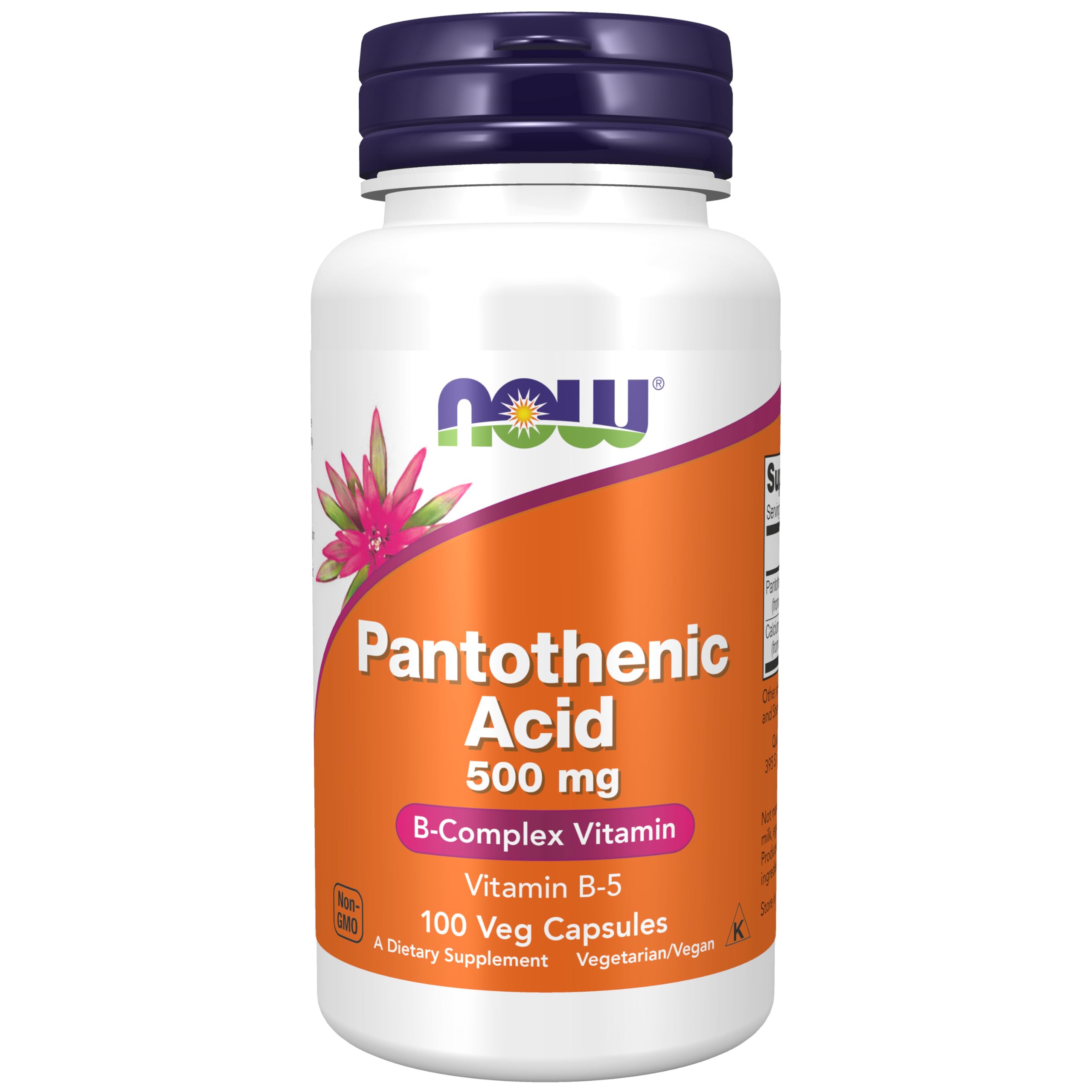 NOW Foods Supplements,Pantothenic Acid (Vitamin B-5) 500 mg,B-Complex Vitamin,250 Capsules