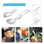 Odoland Camping Cookware Mess Kit, Lightweight Pot Stove Spork Set