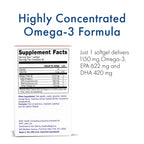 WHC UnoCardio X2 Omega-3 Fish Oil, 1150mg EPA/DHA, 60 Softgels