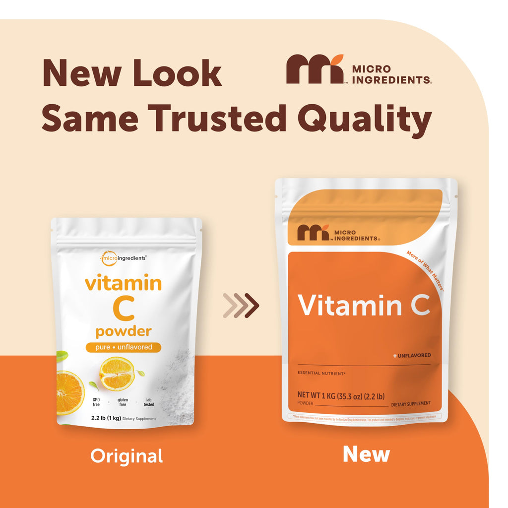 Micro Ingredients Vitamin C Powder, 2.2lbs (1kg) | Ascorbic Acid Supplement