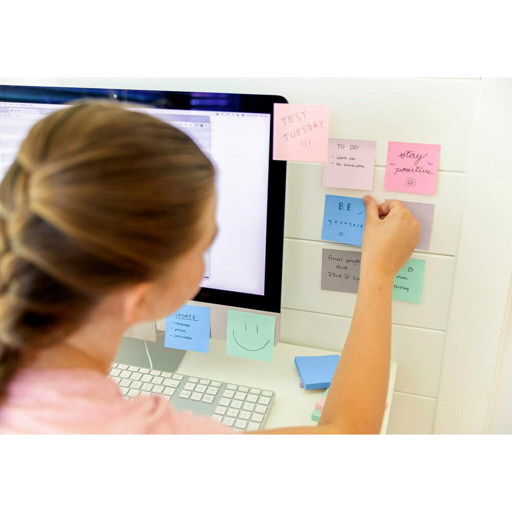 Post-it Super Sticky Notes, 3 x 3 in, Pink Salt, 5 Pads, 90 Sheets/Pad