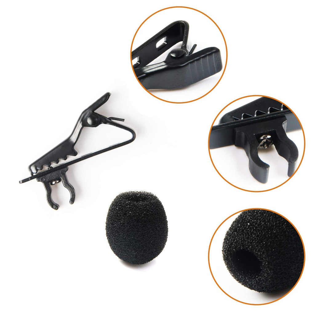 Buy now AUGSUN 18Pcs Lapel Microphone Clips Replacement Kit, 6Pcs Lavalier Mic Clips Metal Tie Clips Lavalier Microphone Clips, 6Pcs Windscreen Foam Cover and 6Pcs Plastic Wire Clips at indiglob india