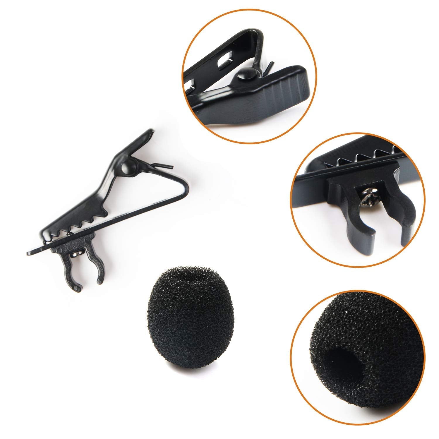 Buy now AUGSUN 18Pcs Lapel Microphone Clips Replacement Kit, 6Pcs Lavalier Mic Clips Metal Tie Clips Lavalier Microphone Clips, 6Pcs Windscreen Foam Cover and 6Pcs Plastic Wire Clips at indiglob india