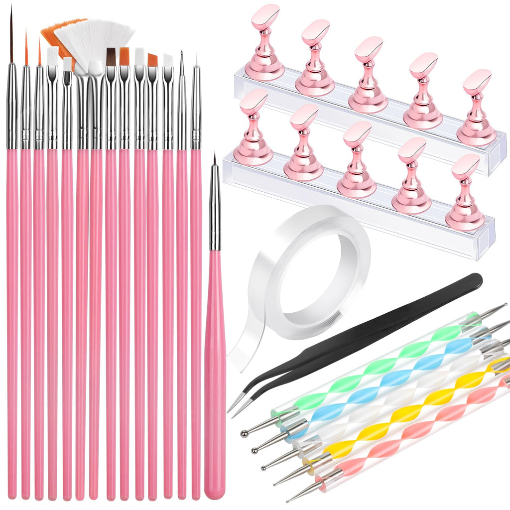 FANDAMEI Nail Art Tools, Nail Stuff, Nail Supplies, Nail Stand, Nail Brush | Nail Art Brushes, Nail Dotting Tool, Nail Stand For Press Ons, Nail Holder For Painting Nails, Nail Tools, Nail Design Tools