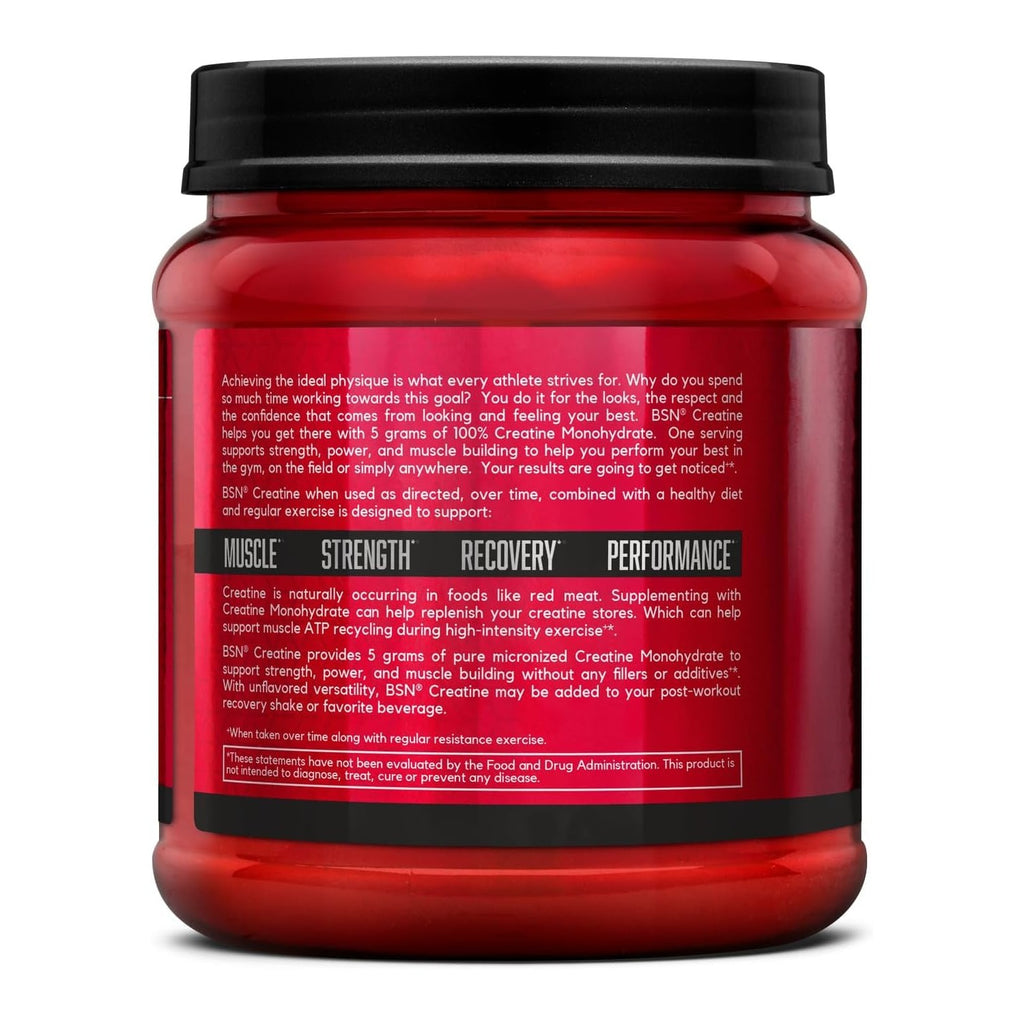 BSN Micronized Creatine Monohydrate Powder, 5g per Serving, 60 Servings | Micronized Creatine Monohydrate for Muscle Building and Strength, 5000mg per Serving, Unflavored Powder