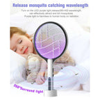 2PACK Electric Fly Swatter 4500V Bug Zapper Racket, 2 in 1 Handheld Fly Zapper & Purple Mosquito Killer Rechargeable and 3-Layer Safety for Indoor Home Office Backyard Patio Camping