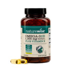 NatureWise Extra-Strength Omega 3 Fish Oil Supplement - 1000mg per Serving - 600 EPA & 400 DHA and Vitamin E - Sustainably Sourced Fish Oil - Lemon Flavor - 60 Softgels[1-Month Supply]