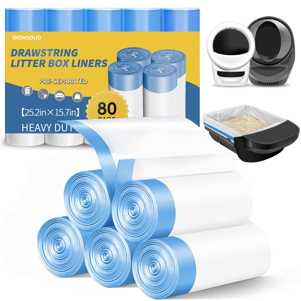 80 Count Automatic Litter Box Bags, Cat Litter Box Robot 4/5 Waste Bags
