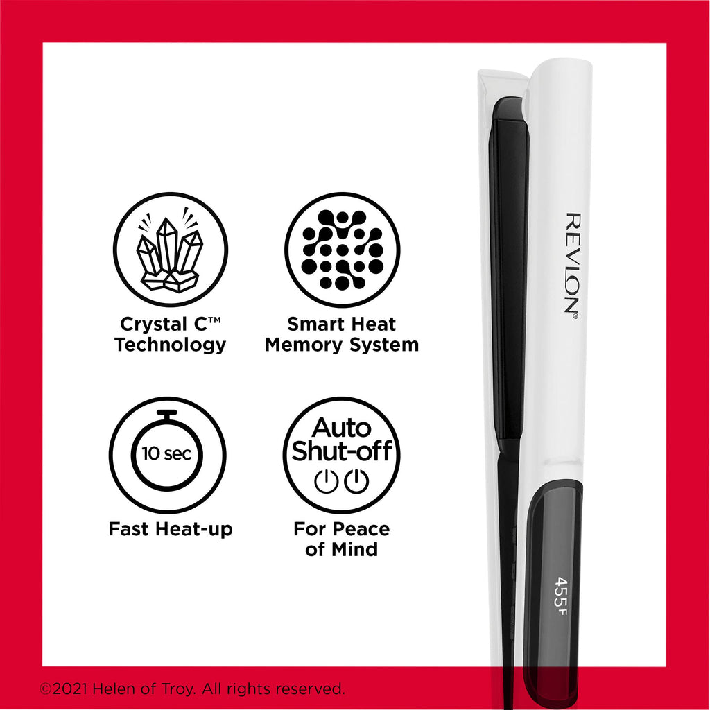 Buy now REVLON Crystal C + Ceramic Digital Hair Flat Iron | Long-Lasting Shine and Less Frizz, (1 in) at indiglob india
