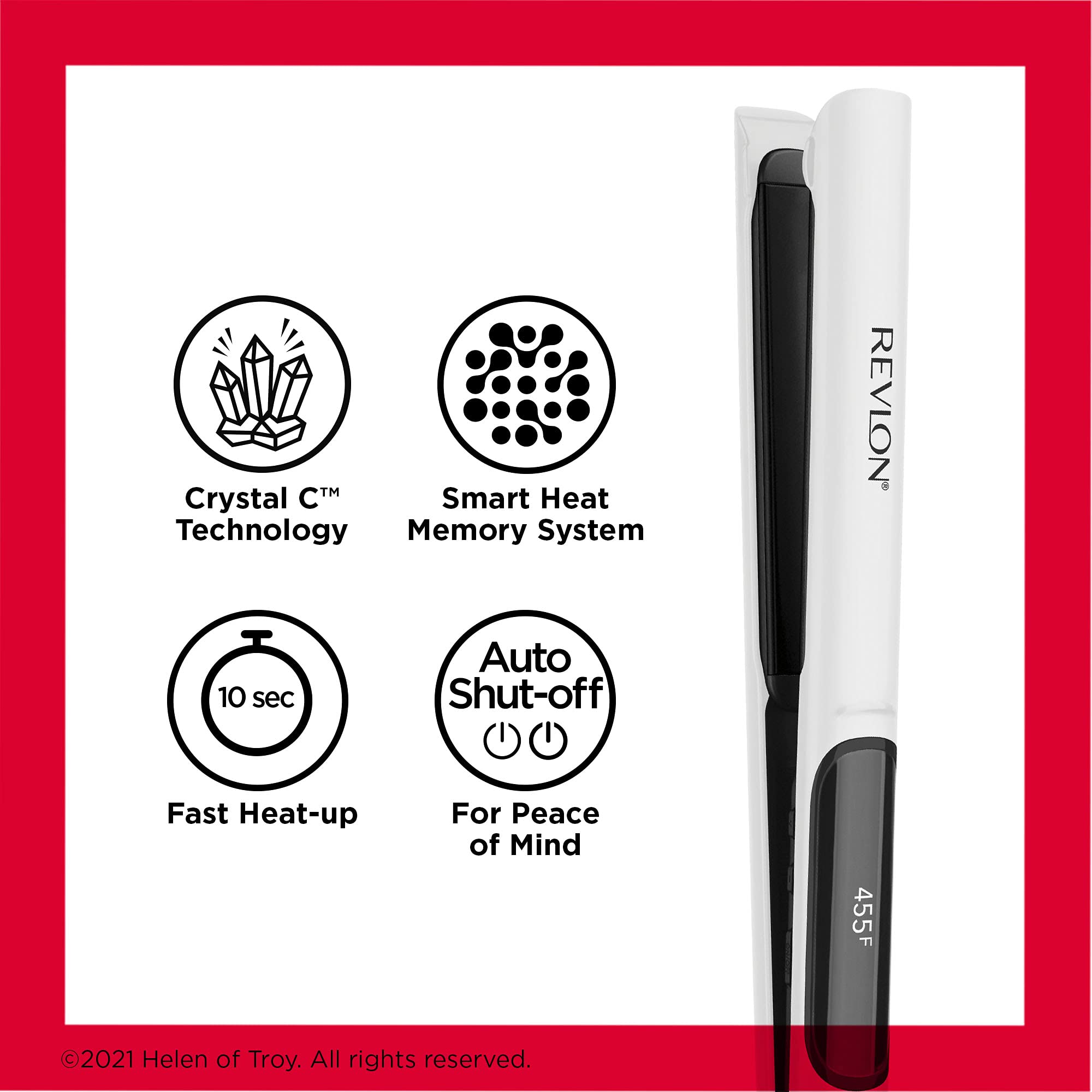 Buy now REVLON Crystal C + Ceramic Digital Hair Flat Iron | Long-Lasting Shine and Less Frizz, (1 in) at indiglob india