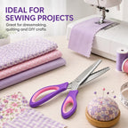 Pinking Shears for Fabric, 5mm Zig Zag Scissors for Sewing and Crafts