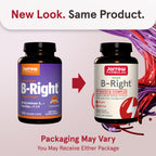 Jarrow Formulas B-Right,Optimized B Complex Featuring Vit B1,B2,B5,B6,B12 and B9 to Support Cellular Energy,Immune Health and Stress Management,100 Veggie Caps,Up to a 100 Day Supply, Pack of 12
