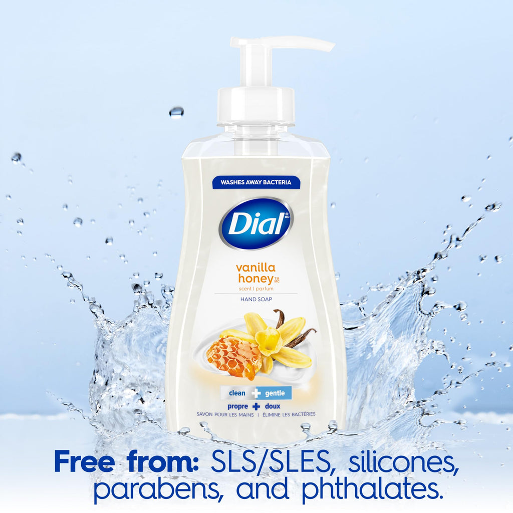 Dial Liquid Hand Soap, Vanilla Honey, 7.5 fl oz, Pack of 12 | Gentle on skin, creamy lather, clean rinsing formula, includes 12 bottles, vanilla honey scent, cream form