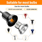 TFNN Reptile Heat Lamp, Heat Lamp with Clamp, UVA UVB Reptile Light with Intelligent Cycle Timer for Turtle, Bearded Dragon, Lizard and More, 2 Bulbs 50W+75W