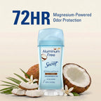 Secret Aluminum Free Deodorant for Women, 48hr Odor Protection, Naturally Derived Ingredients, Free of Parabens Dyes Talc & Baking Soda, PH Balanced, Dry Solid, Coconut Scent, 2.4 oz (Pack Of 3)