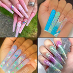 Buy now 500 Pcs Clear Extra Long C Curve False Nail Tips,XXL C Curve Acrylic Fake Nail Tips with Bag for Nail Salon and DIY, Extra Long French Tips Half Cover Straight Square Nail Tips 10 Sizes at indiglob india