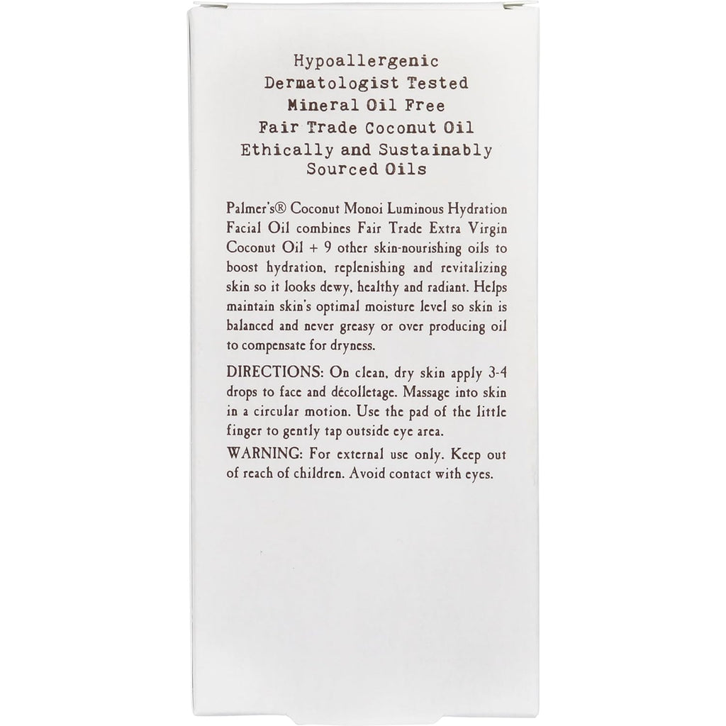 Buy now Palmer's Coconut Oil Formula Coconut Monoi Luminous Hydration Facial Oil, 1 Ounce at indiglob india