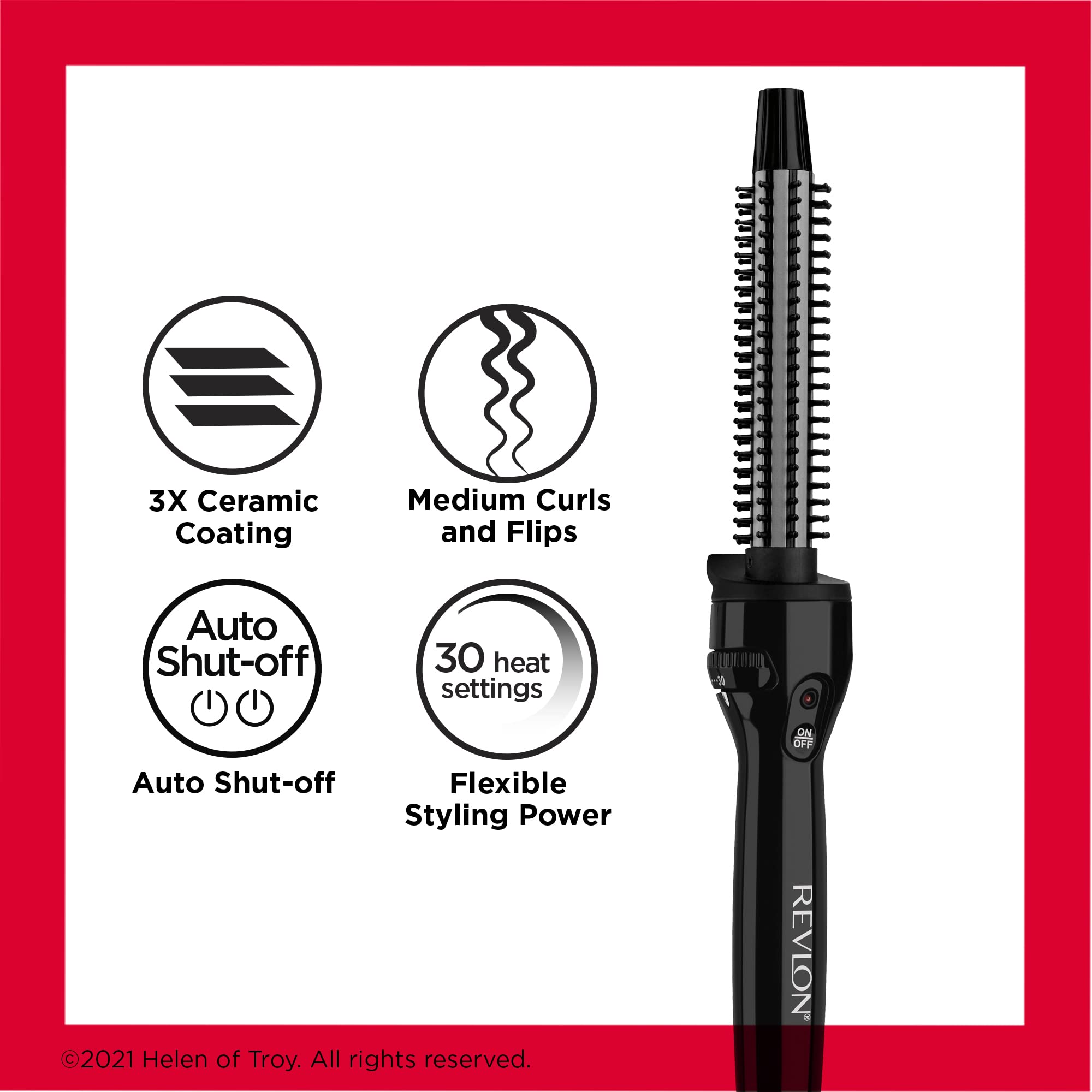 Buy now REVLON Perfect Heat Ceramic Curling Iron Brush, Black, 3/4" at indiglob india