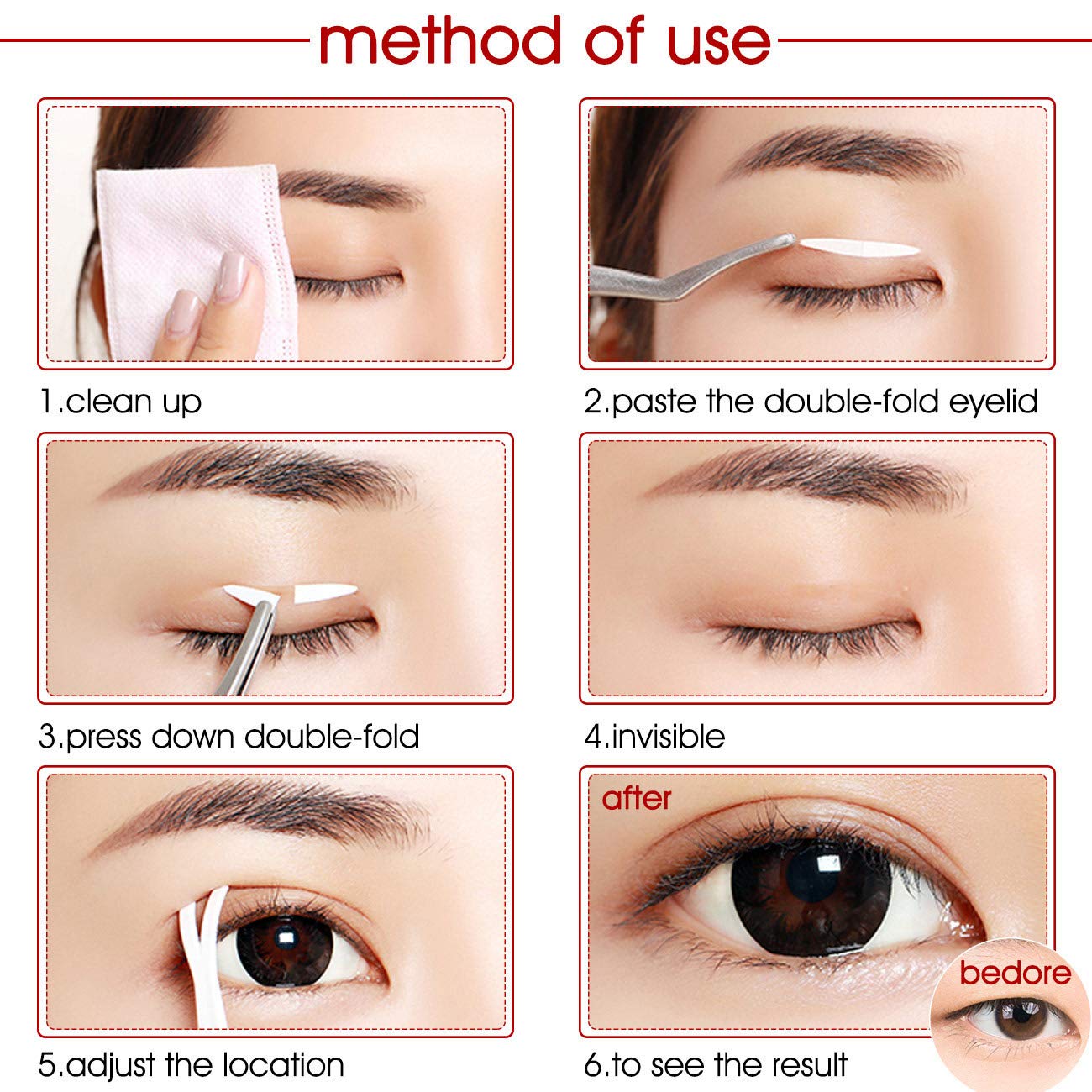 Buy now 3 Packs Ultra Invisible Two-Sided Sticky Double Eyelid Tapes Stickers, Medical-use Adhesive Fiber, Instant Eyelid Lift Without Surgery Perfect for Heavy Saggy, Hooded, Droopy, Uneven, Mono-eyelids at indiglob india