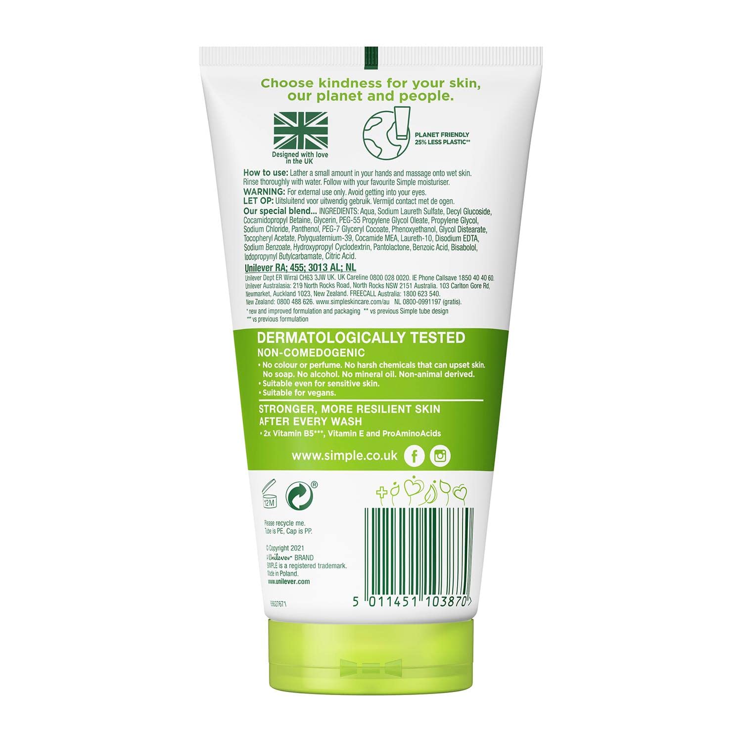 Buy now Simple Kind to Skin Moisturising Facial Wash (150ml) at indiglob india