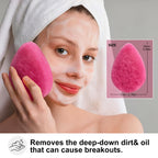 BS-MALL Facial Sponge 12 Pcs – Exfoliating Face Scrubber for Deep Cleansing, Removes Blackheads, Reusable Design, Perfect for Skin Care Routine (Hot Pink-Soft Texture)