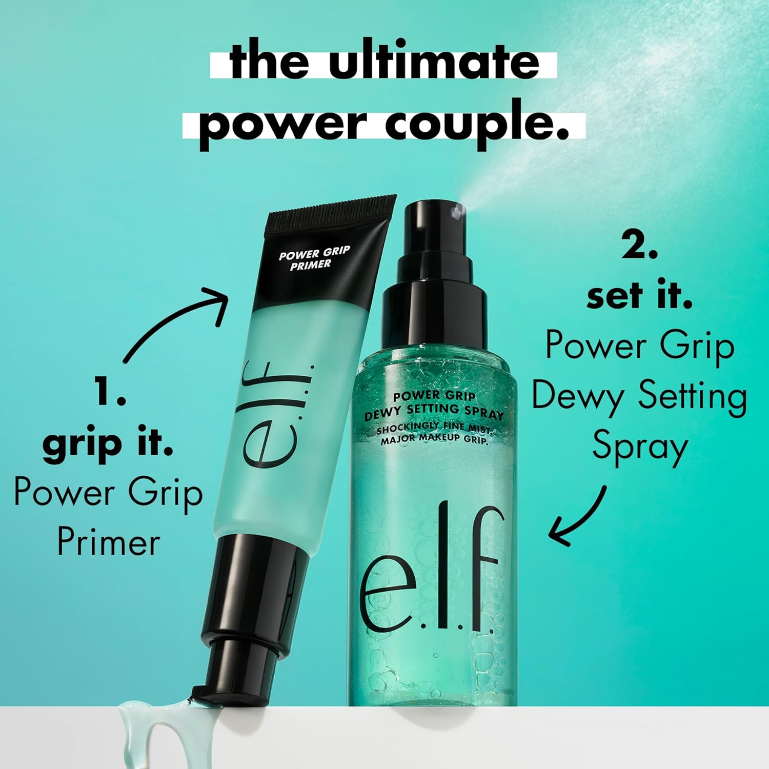 Buy now e.l.f. Power Grip Dewy Setting Spray, Ultra Fine Mist Made With Hyaluronic Acid, Grips Makeup For A Hydrated, Dewy Finish, Vegan & Cruelty-Free at indiglob india