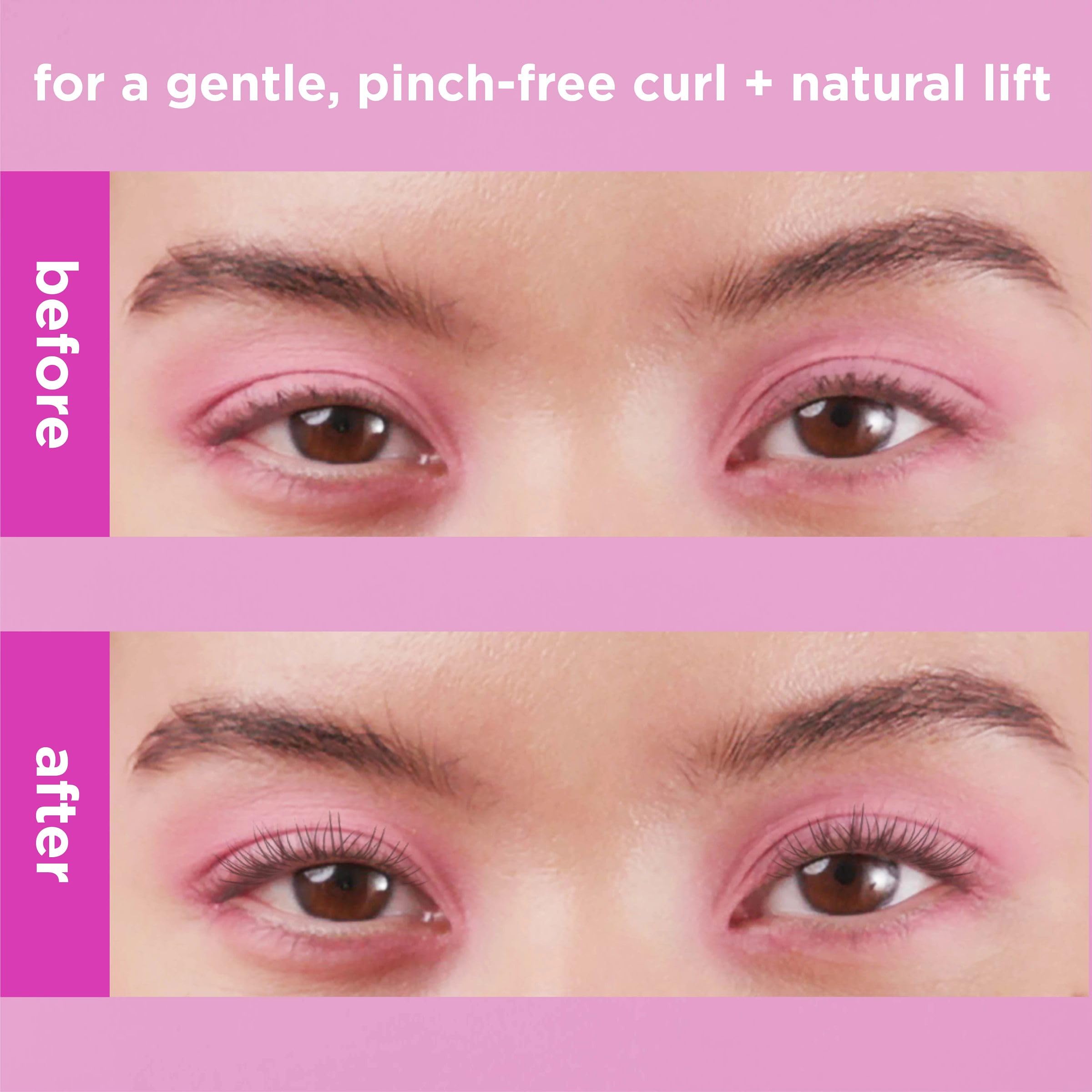 Real Techniques Miracle Eyelash Curler, Lash Tool for Mascara, Pink | Lifted lashes, eyelash curler for all eye shapes, pink eyelash curler, pinch-free curved edge