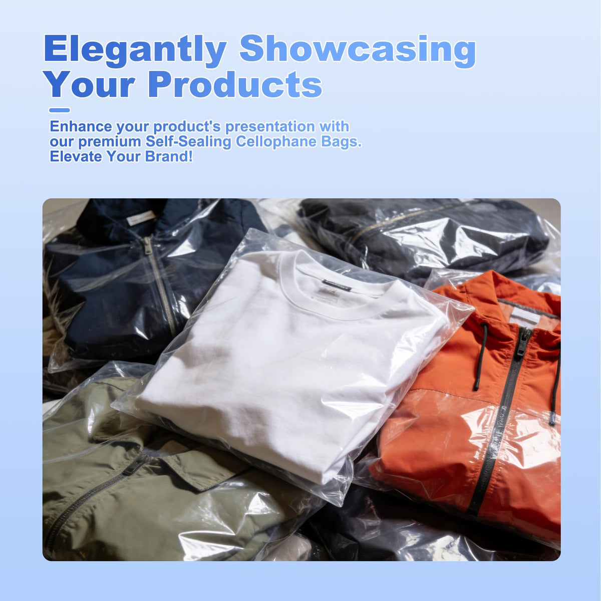 100 Pcs (10x14 Inch) Self Sealing Cellophane Bags