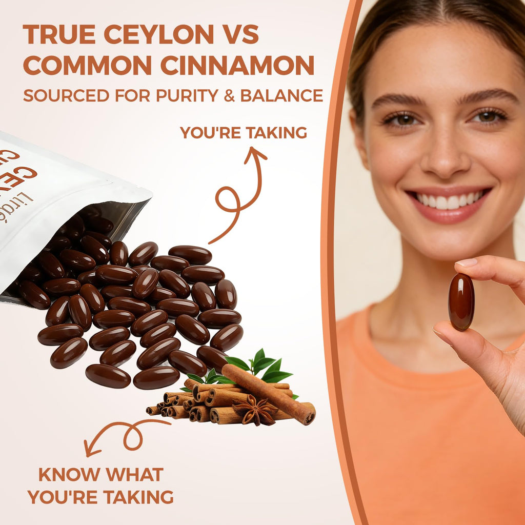 LIRAE Ceylon Cinnamon SoftGels with MCT Oil, Highly Bioavailable Herbal Extract, Non-GMO, Gluten Free - 300 Softgels (1)