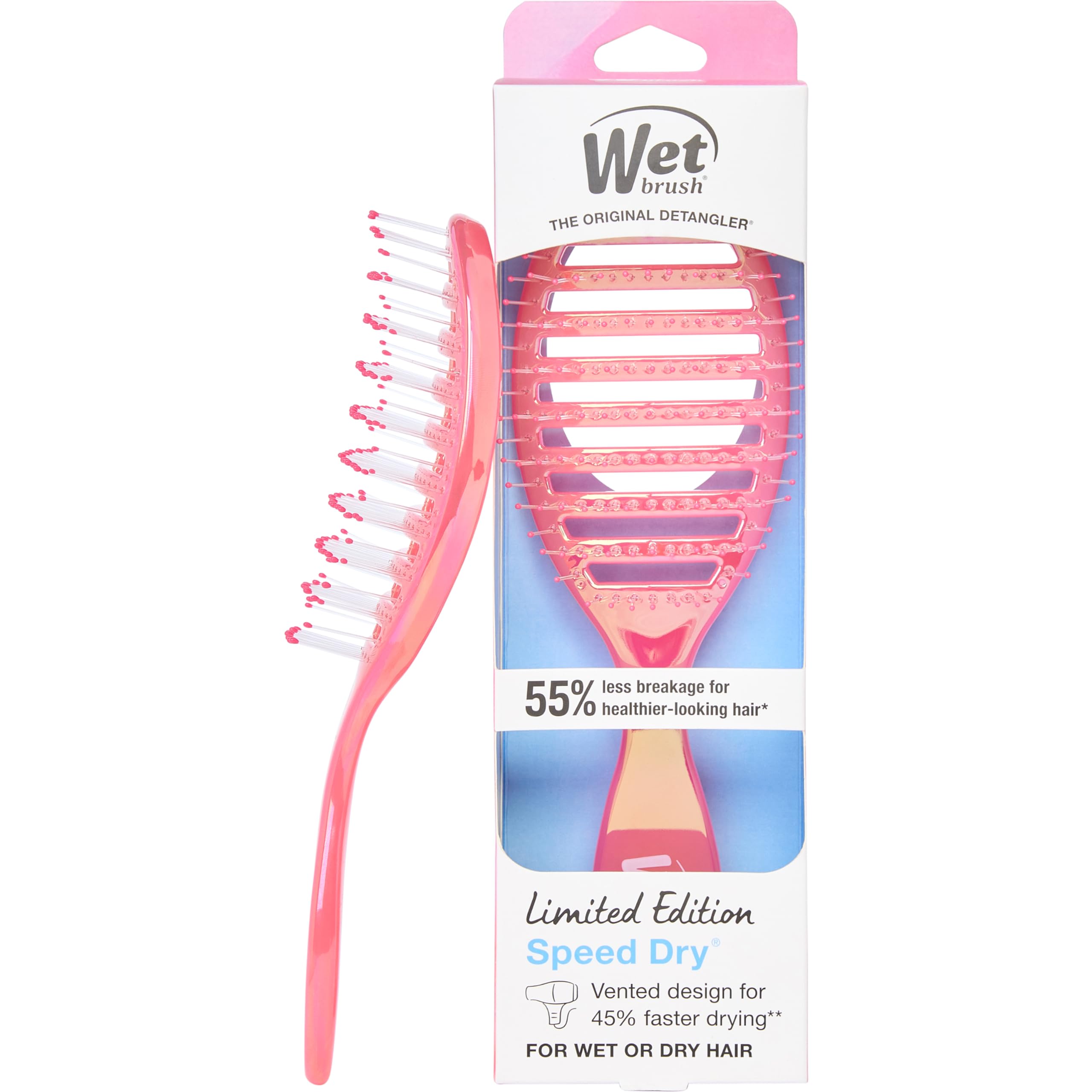 Buy now Wet Brush Speed Dry Hair Brush - Stripes (Color Wash) - Vented Design and Ultra Soft HeatFlex Bristles Are Blow Dry Safe With Ergonomic Handle Manages Tangle and Uncontrollable Hair - Pain-Free at indiglob india